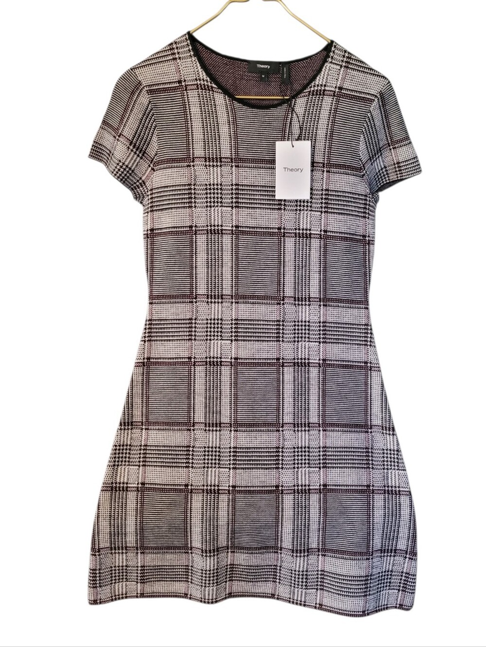 NWT Theory Branteen JQ Merino Wool Plaid Dress - M.    Y35